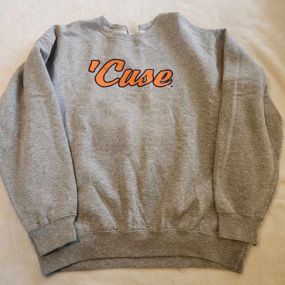 Syracuse University Orange 'Cuse Grey Crewneck Sweatshirt - Size L (EUC)